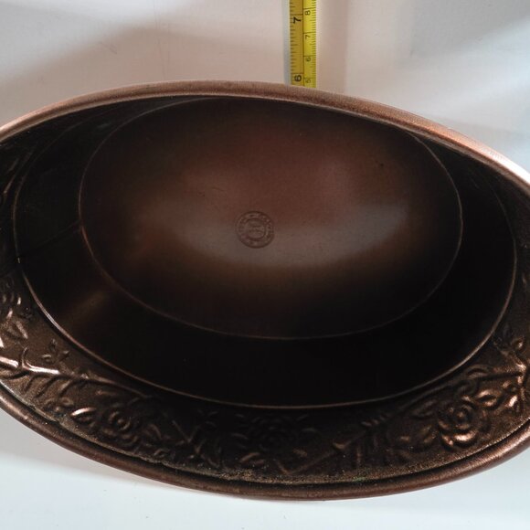 Oval Copper Color Decorative Planter 9" x 6" x 3" - Picture 5 of 5